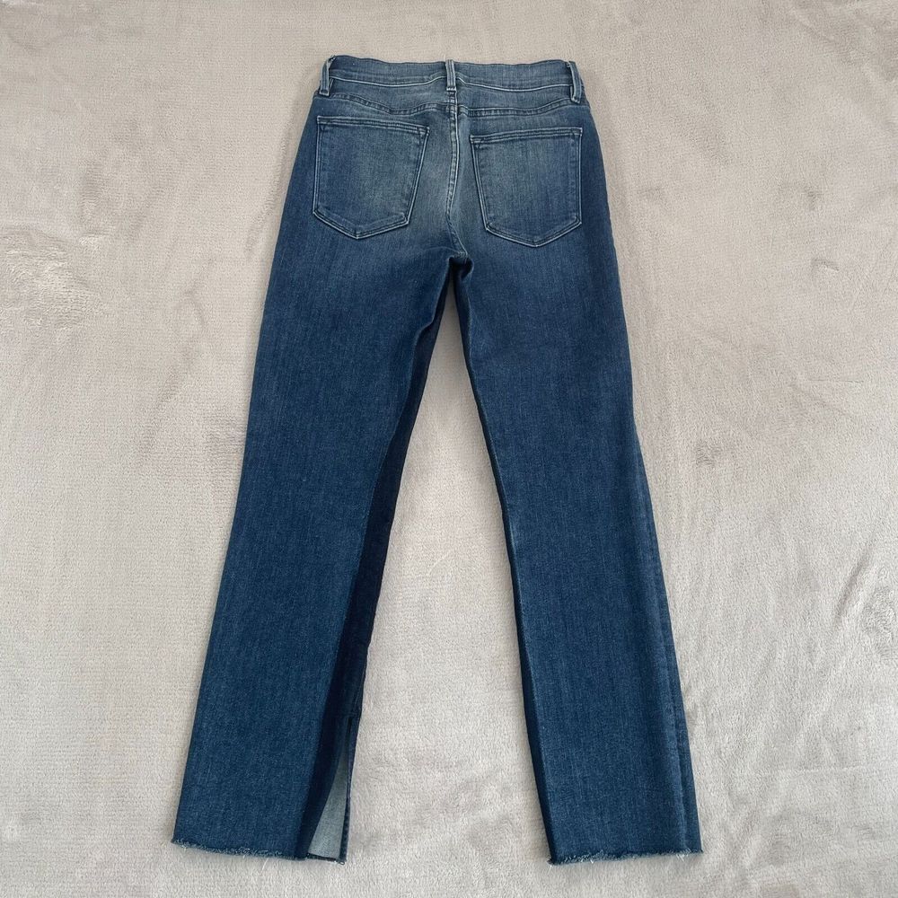 FRAME DENIM Le‎ High Straight Jeans Women 25 in Elaine Split Frayed Hem Designer - Picture 7 of 13